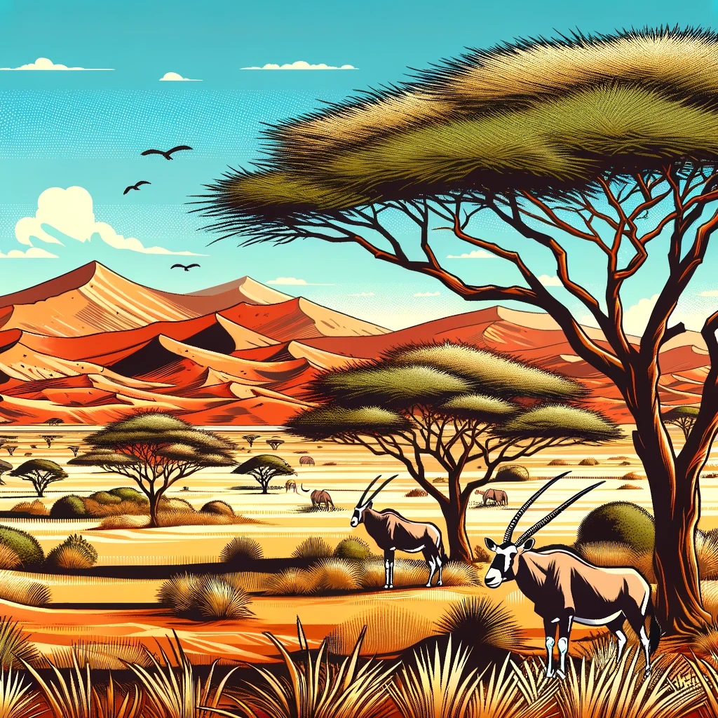 Namibia Rundreise im Comic Stil