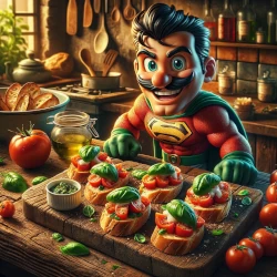 Teaserbild Bruschetta mit Tomate und Basilikum