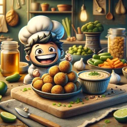 Teaserbild Mini-Falafel-Bällchen mit Tahini-Dip